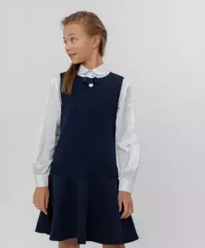 Синее трикотажное платье Button Blue (128)