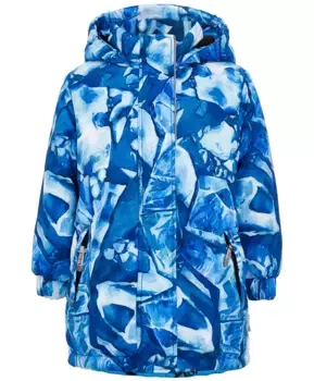 Синее зимнее пальто с орнаментом Button Blue (128)