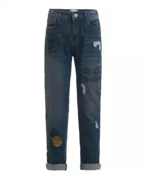 Синие джинсы-бойфренды Button Blue (158)