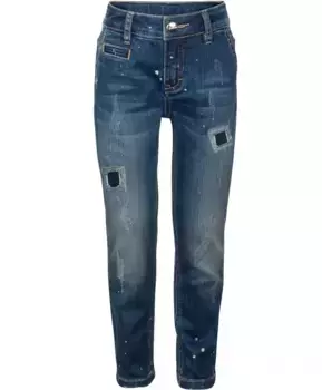 Синие джинсы с рваной отделкой Gulliver (98)