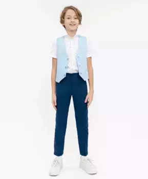 Синие нарядные брюки Button Blue (134)
