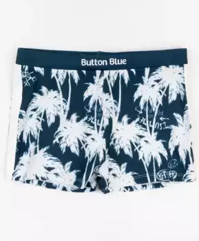 Синие плавки с орнаментом Пальмы Button Blue (98-104)