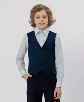 Синий классический жилет Button Blue (146)