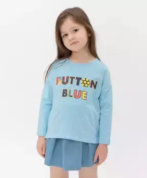 Синий лонгслив Button Blue (98)