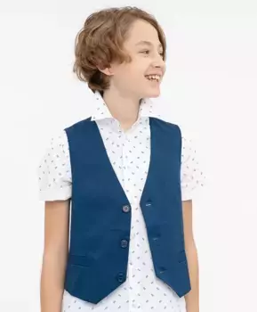 Синий нарядный жилет Button Blue (140)
