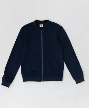 Синий трикотажный бомбер Button Blue