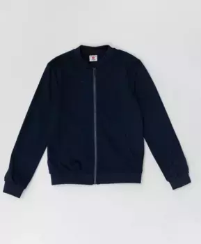Синий трикотажный бомбер Button Blue (170)