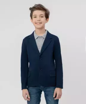Синий трикотажный пиджак Button Blue (146)