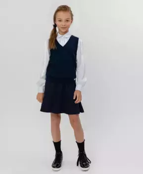 Синий трикотажный жилет Button Blue (128)