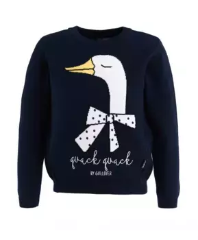 Синий вязаный джемпер с вышивкой Gulliver (116)