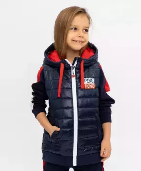 Синий жилет с капюшоном Gulliver (110)