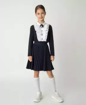 Синяя блузка с жабо Gulliver (152)