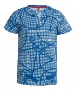 Синяя футболка с коротким рукавом Button Blue (104)