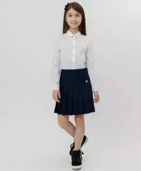 Синяя плиссированная юбка Button Blue (128)