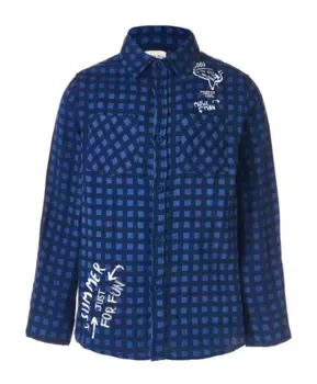 Синяя рубашка в клетку Button Blue (128)