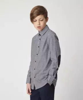 Синяя рубашка в клетку Gulliver (152)