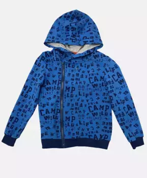 Синяя толстовка с орнаментом Button Blue (146)