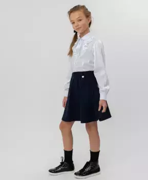 Синяя юбка на резинке Button Blue (164)