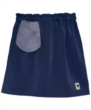 Синяя юбка с меховым карманом Button Blue (110)