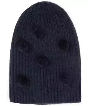 Синяя вязаная шапка Button Blue (56)