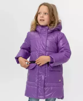 Сиреневое зимнее пальто Button Blue (128)