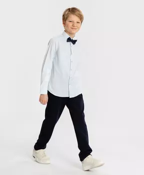 Сорочка из фактурного текстиля в ромбик голубая Button Blue (170)