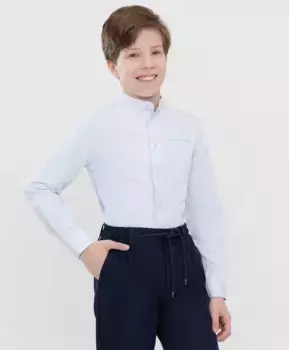 Сорочка классическая с карманом голубая Button Blue (146)