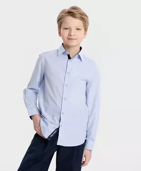 Сорочка с синей планкой голубая Button Blue (170)