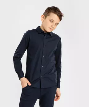 Сорочка трикотажная на кнопках синяя Button Blue (170)