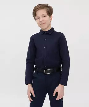 Сорочка трикотажная на кнопках синяя Button Blue (170)