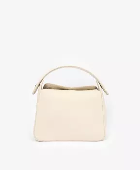 Сумка из натуральной зернистой кожи с короткой и длинной ручкой молочная GLVR (One size)