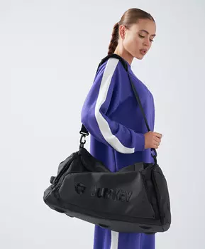 Сумка спортивная с непромокаемым карманом черная для женщин и мужчин Jumkey