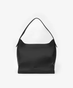 Сумка-тоут из натуральной зернистой кожи на молнии черная GLVR (One size)