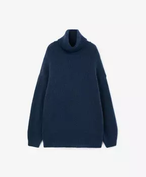 Свитер вязаный силуэта оверсайз синий GLVR (XS)