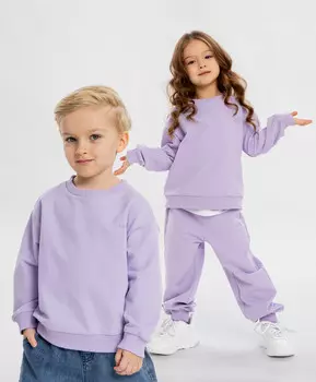 Свитшот базовый оверсайз сиреневый для девочки Button Blue (98)