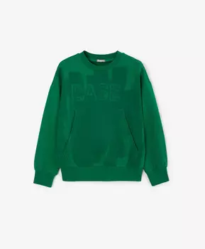 Свитшот для мальчика с принтом зеленый Gulliver (140)