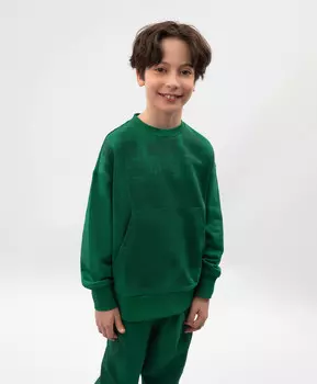 Свитшот для мальчика с принтом зеленый Gulliver