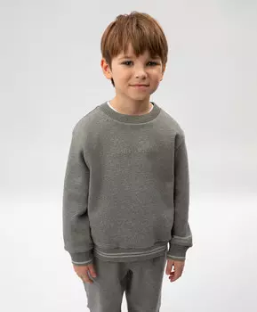Свитшот для мальчика серый из меланжевого трикотажа Roberto Moretti