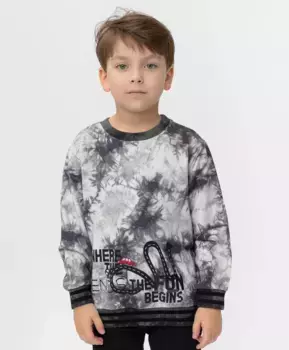 Свитшот из футера серый Button Blue (122)