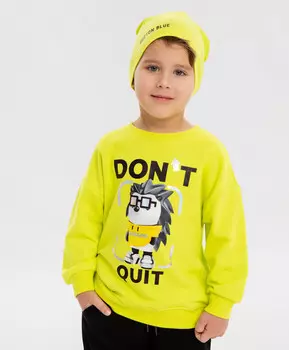 Свитшот оверсайз с принтом салатовый для мальчика Button Blue (122)