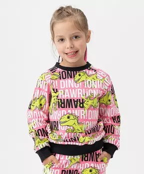 Свитшот с манжетами и рукавом-реглан розовый Button Blue (98)