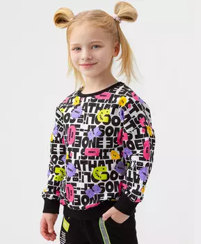 Свитшот с оригинальным принтом разноцветный Button Blue (98)