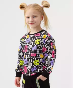 Свитшот с оригинальным принтом разноцветный Button Blue (116)