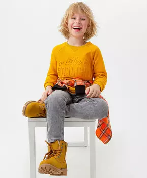 Свитшот с текстовым принтом желтый Button Blue (98)