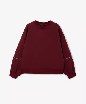 Свитшот силуэта оверсайз с металлическими молниями на рукавах бордовый GLVR (XL)