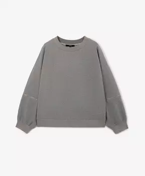 Свитшот силуэта оверсайз с металлическими молниями на рукавах серый GLVR (L)