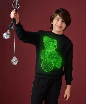 Свитшот со спущенным рукавом и манжетами черный Button Blue