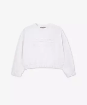 Свитшот трикотажный с надписью белый Gulliver Select