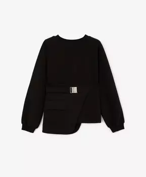 Свитшот в комплекте с асимметричной баской черный GLVR