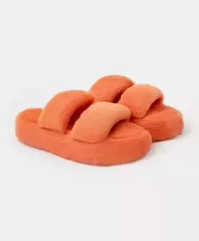 Тапочки домашние плюшевые оранжевые Button Blue (36)